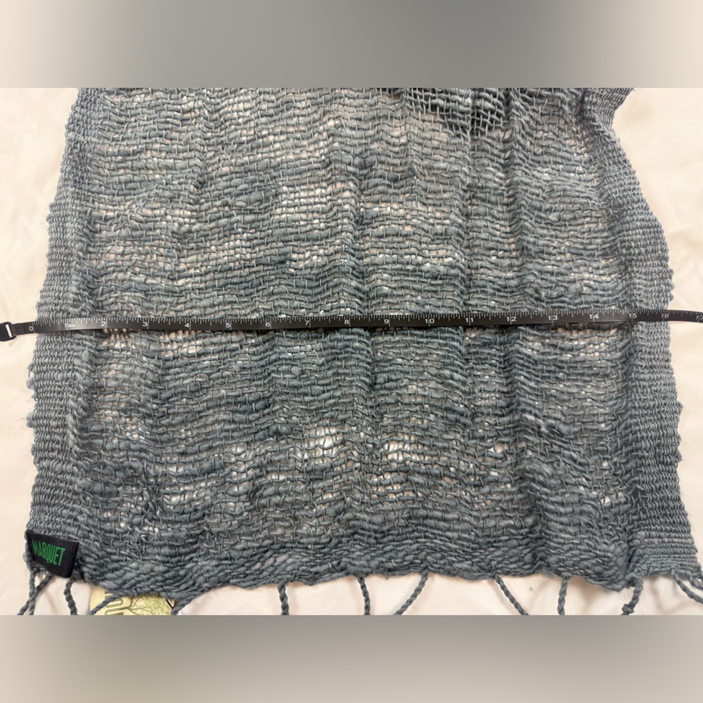 Marquet Fair Trade Hand Woven Charcoal Free Weave Scarf NWT - Picture 6 of 6
